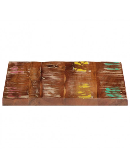 Piano Tavolo 60x60x2,5 cm Quadrato Legno Massello di Recupero