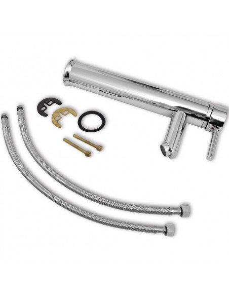 Set Mobili da Bagno 4 pz con Lavabo e Rubinetto Nero
