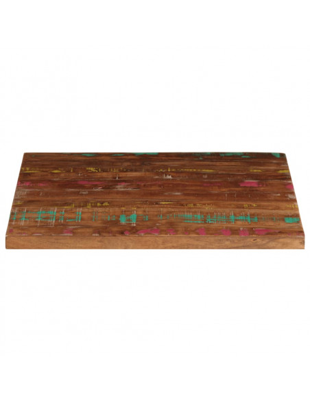 Piano Tavolo 70x70x2,5 cm Quadrato Legno Massello di Recupero