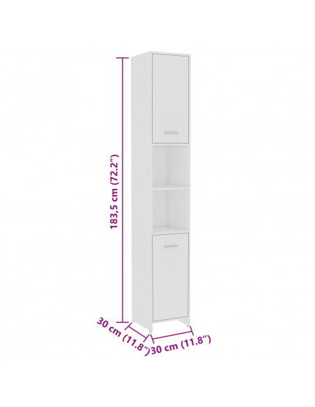 Set Mobili da Bagno 4 pz Bianco in Legno Multistrato