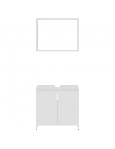 Set Mobili da Bagno 4 pz Bianco in Truciolato