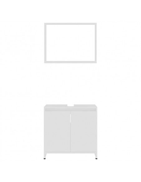 Set Mobili da Bagno 4 pz Bianco in Truciolato