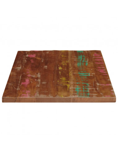 Piano Tavolo 90x70x2,5 cm Rettangolare in Massello di Recupero