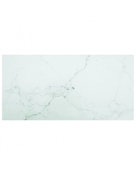 Piano Tavolo Bianco 100x50 cm 6mm Vetro Temperato Design Marmo