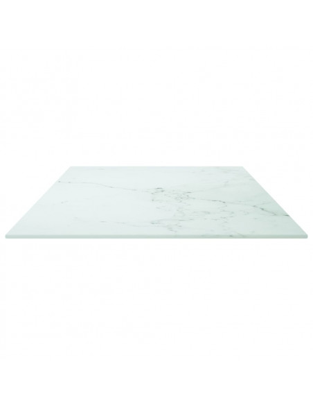 Piano Tavolo Bianco 100x50 cm 6mm Vetro Temperato Design Marmo