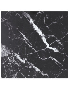 Piano Tavolo Nero 50x50 cm 6 mm Vetro Temperato Design Marmo 2