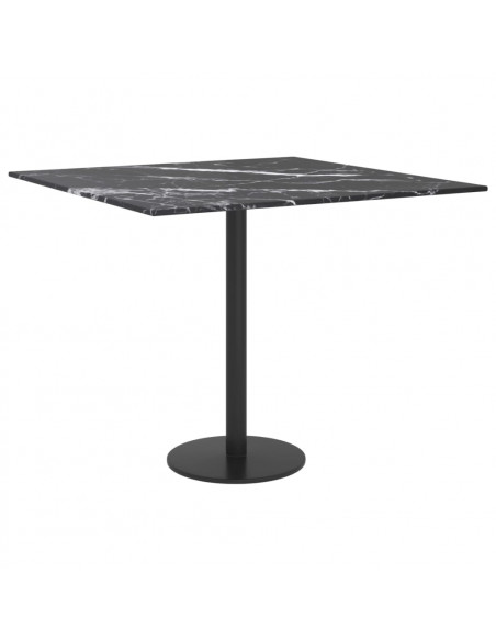 Piano Tavolo Nero 50x50 cm 6 mm Vetro Temperato Design Marmo