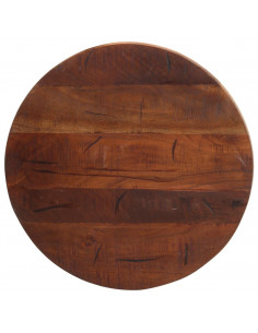 Piano per Tavolo Ø 40x2,5 cm Rotondo Legno Massello di Recupero 2