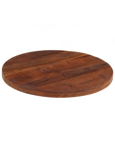 Piano per Tavolo Ø 40x3,8 cm Rotondo Legno Massello di Recupero
