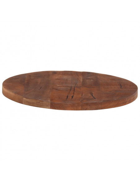 Piano per Tavolo Ø 40x3,8 cm Rotondo Legno Massello di Recupero