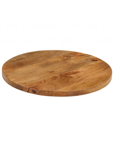 Piano per Tavolo Ø 50x2,5cm Rotondo in Legno Massello di Mango