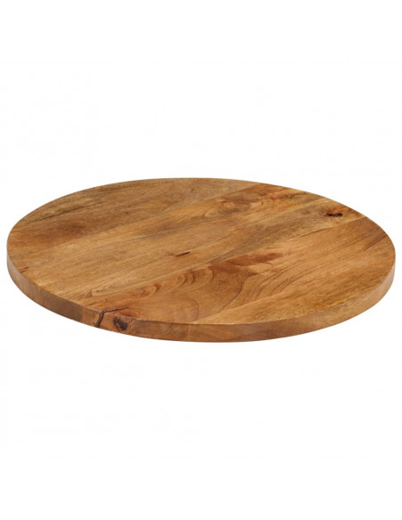 Piano per Tavolo Ø 50x2,5cm Rotondo in Legno Massello di Mango