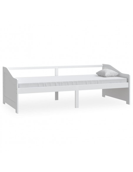 Divano Letto a 3 Posti Bianco Legno Massello di Pino 90x200cm