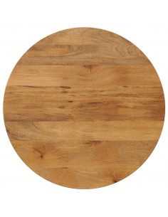Piano per Tavolo Ø 90x2,5 cm Rotondo in Legno Massello di Mango 2