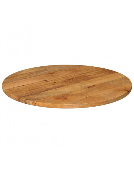 Piano per Tavolo Ø 90x2,5 cm Rotondo in Legno Massello di Mango