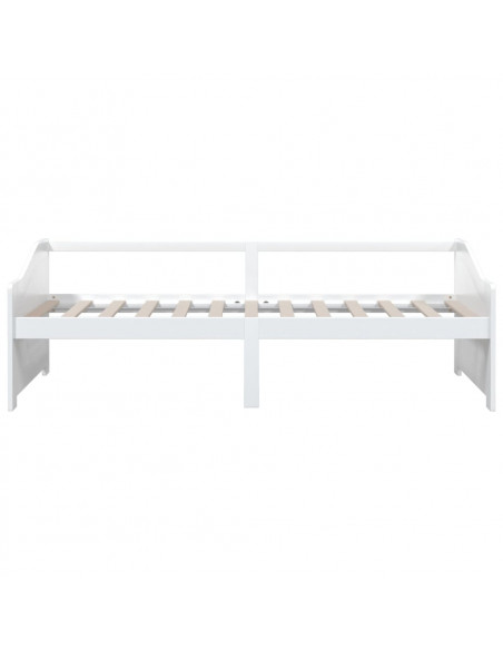 Divano Letto a 3 Posti Bianco Legno Massello di Pino 90x200cm