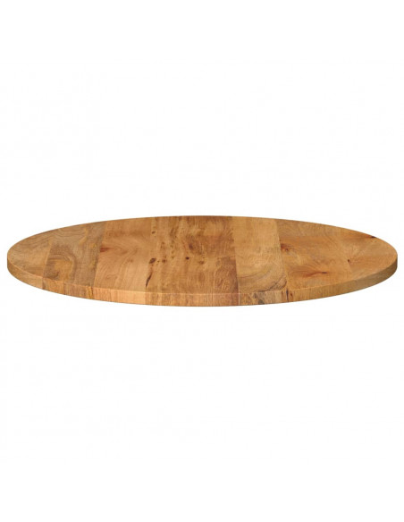 Piano per Tavolo Ø 90x2,5 cm Rotondo in Legno Massello di Mango