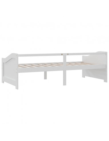 Divano Letto a 3 Posti Bianco Legno Massello di Pino 90x200cm