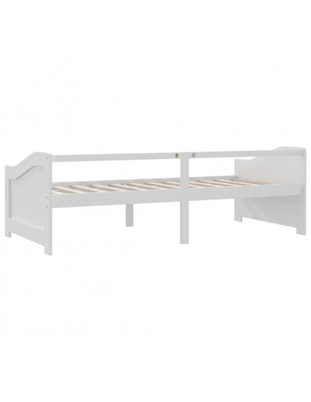Divano Letto a 3 Posti Bianco Legno Massello di Pino 90x200cm
