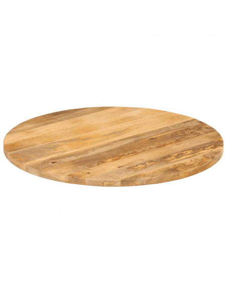 Piano per Tavolo Ø 90x3,8 cm Rotondo in Legno Massello di Mango