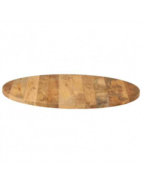 Piano per Tavolo Ø 90x3,8 cm Rotondo in Legno Massello di Mango