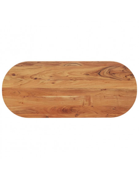 Piano Tavolo 100x40x2,5 cm Ovale in Legno Massello di Acacia
