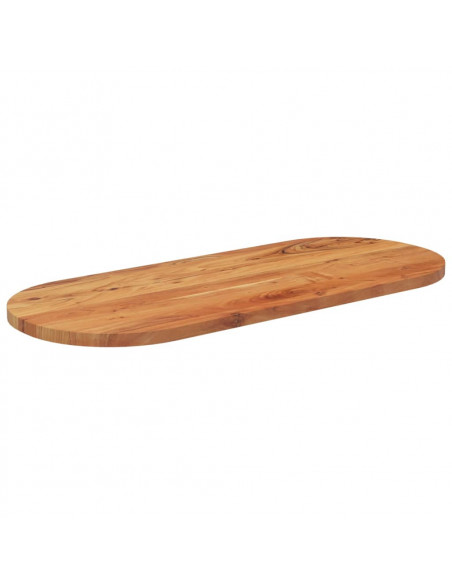 Piano Tavolo 100x40x2,5 cm Ovale in Legno Massello di Acacia