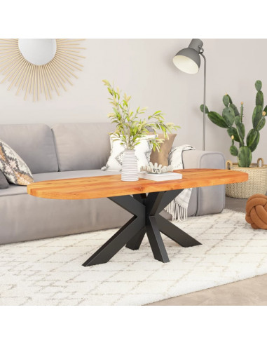 Piano Tavolo 100x40x3,8 cm Ovale in Legno Massello di Acacia