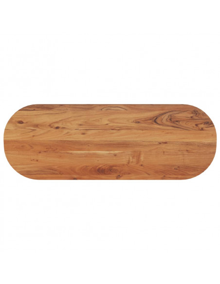 Piano Tavolo 110x40x3,8 cm Ovale in Legno Massello di Acacia