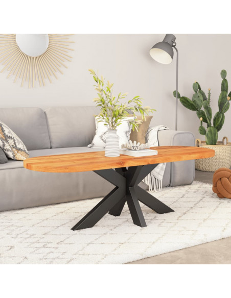 Piano Tavolo 110x40x3,8 cm Ovale in Legno Massello di Acacia