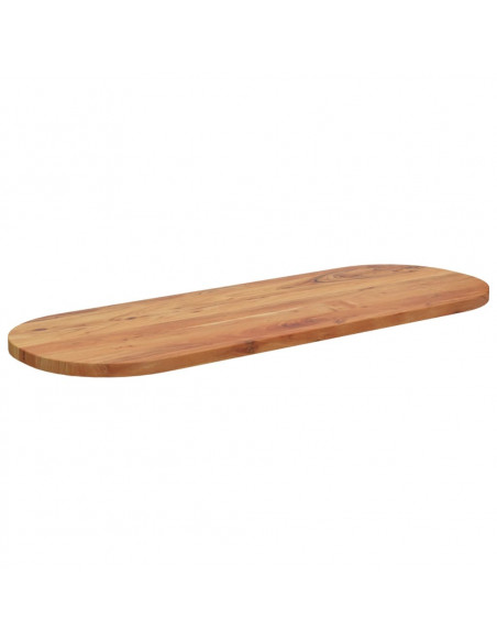 Piano Tavolo 110x40x3,8 cm Ovale in Legno Massello di Acacia
