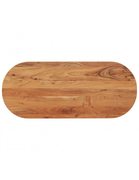 Piano Tavolo 120x50x2,5 cm Ovale in Legno Massello di Acacia