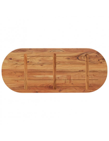Piano Tavolo 120x50x2,5 cm Ovale in Legno Massello di Acacia