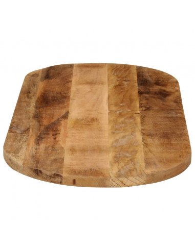 Piano Tavolo 120x60x2,5 cm Ovale Legno Massello Grezzo di Mango