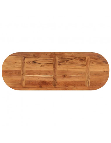 Piano Tavolo 140x50x2,5 cm Ovale in Legno Massello di Acacia