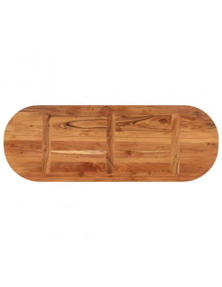 Piano Tavolo 140x50x2,5 cm Ovale in Legno Massello di Acacia