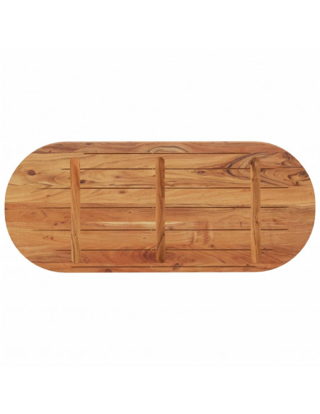 Piano Tavolo 140x60x3,8 cm Ovale in Legno Massello di Acacia