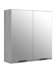 Set Mobili da Bagno 5 pz Grigio Sonoma in Legno Multistrato 2