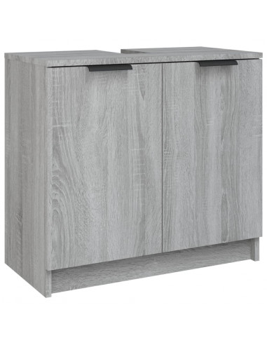 Set Mobili da Bagno 5 pz Grigio Sonoma in Legno Multistrato