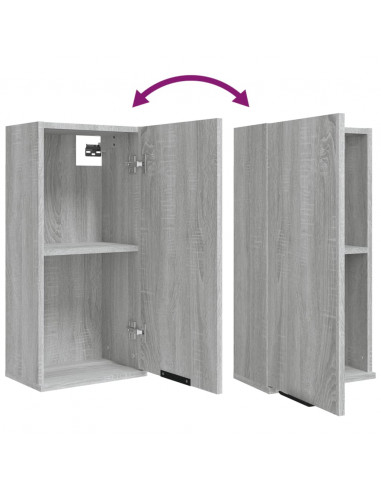 Set Mobili da Bagno 5 pz Grigio Sonoma in Legno Multistrato