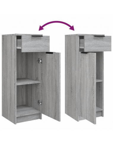 Set Mobili da Bagno 5 pz Grigio Sonoma in Legno Multistrato