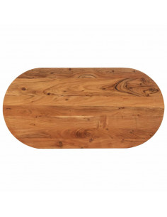 Piano Tavolo 80x40x2,5cm Ovale in Legno Massello di Acacia 2