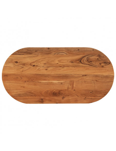 Piano Tavolo 80x40x3,8 cm Ovale in Legno Massello di Acacia