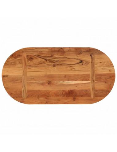 Piano Tavolo 80x40x3,8 cm Ovale in Legno Massello di Acacia