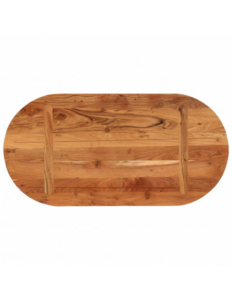 Piano Tavolo 80x40x3,8 cm Ovale in Legno Massello di Acacia