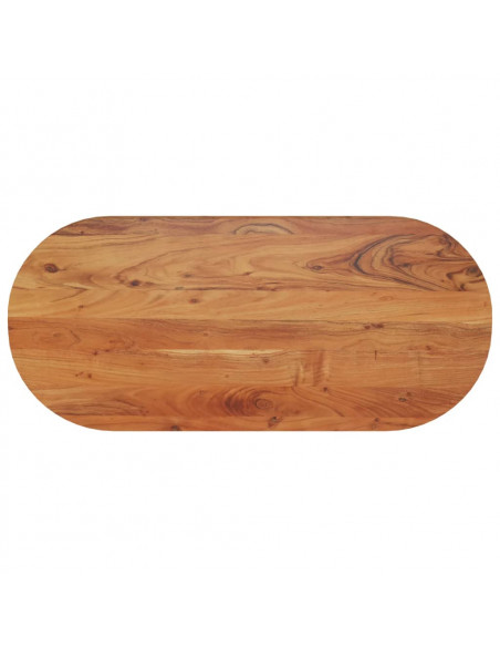 Piano Tavolo 90x40x3,8 cm Ovale in Legno Massello di Acacia