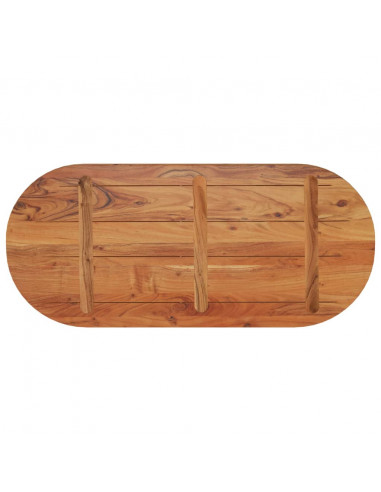 Piano Tavolo 90x40x3,8 cm Ovale in Legno Massello di Acacia