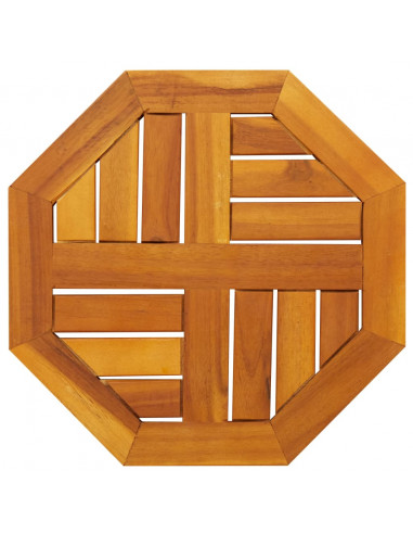 Piano per Tavolo 40x40x2 cm Ottagonale Legno Massello di Acacia