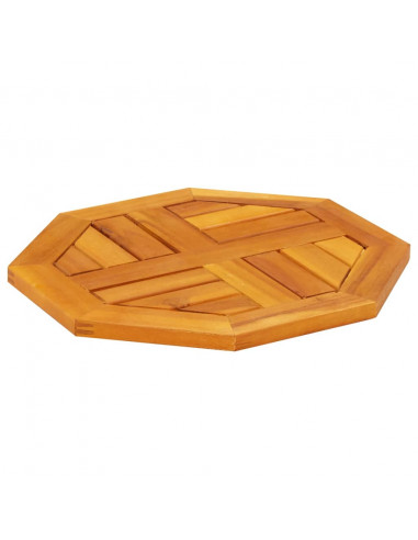 Piano per Tavolo 40x40x2 cm Ottagonale Legno Massello di Acacia