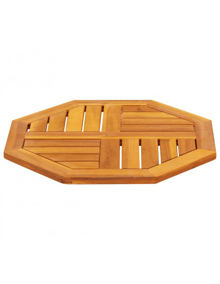 Piano per Tavolo 50x50x2 cm Ottagonale Legno Massello di Acacia
